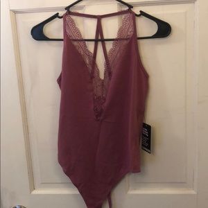 Express pink thong bodysuit